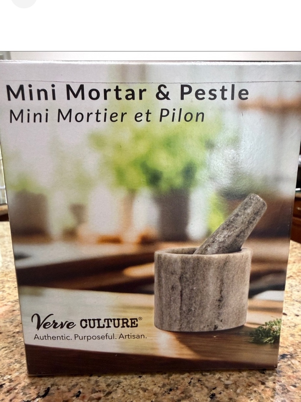 Verve Culture Solid Marble Mini Mortar & Pestle Set